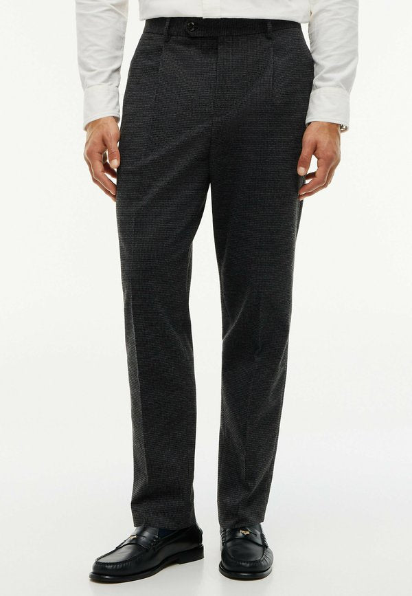Tommy Hilfiger NY SMALL PATTERN DRESS PANTS - Suit trousers - dark grey heather