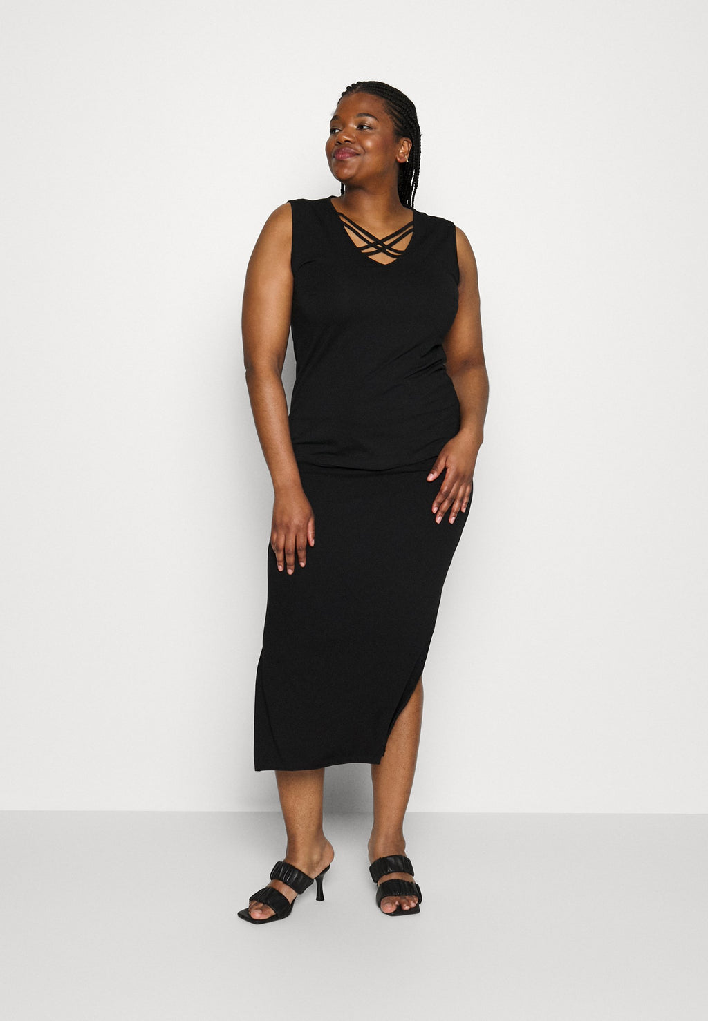 Object Curve OBJJAMIE RIB LONG SKIRT PLUS SIZE