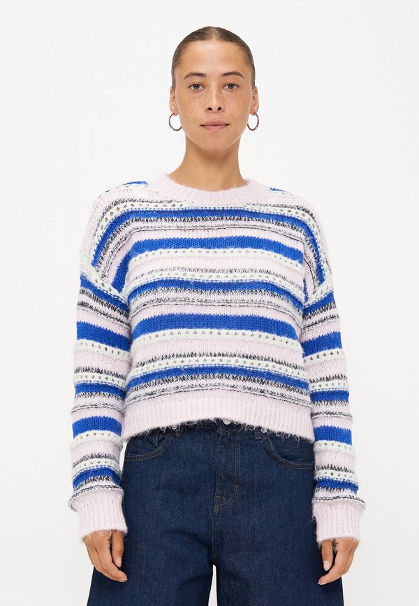 Vero Moda Petite VMLENORA O NECK  - Jumper - pink dogwood/surf the web/snow white/black