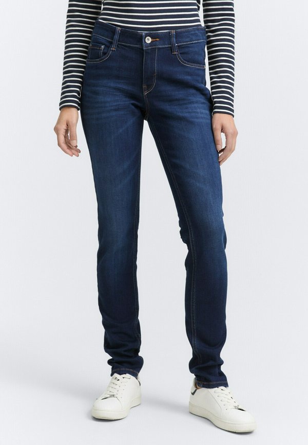 TOM TAILOR TTLUCIE SKINNY FIT - Slim fit jeans - dark stone wash denim