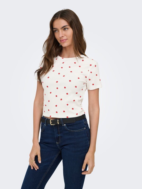 ONLY ONLFENJA - Print T-shirt - cloud dancer