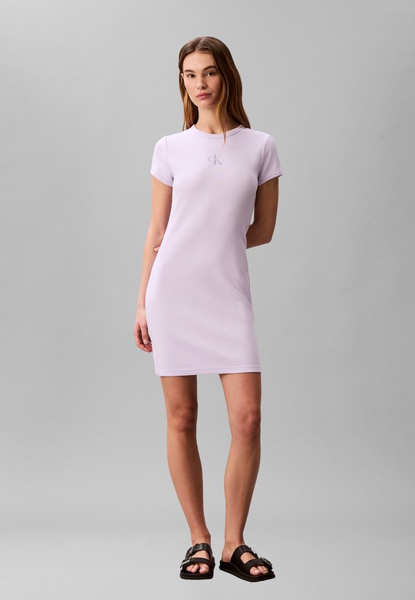 Calvin Klein Jeans MONOLOGO DRESS - Jersey dress - island lilac