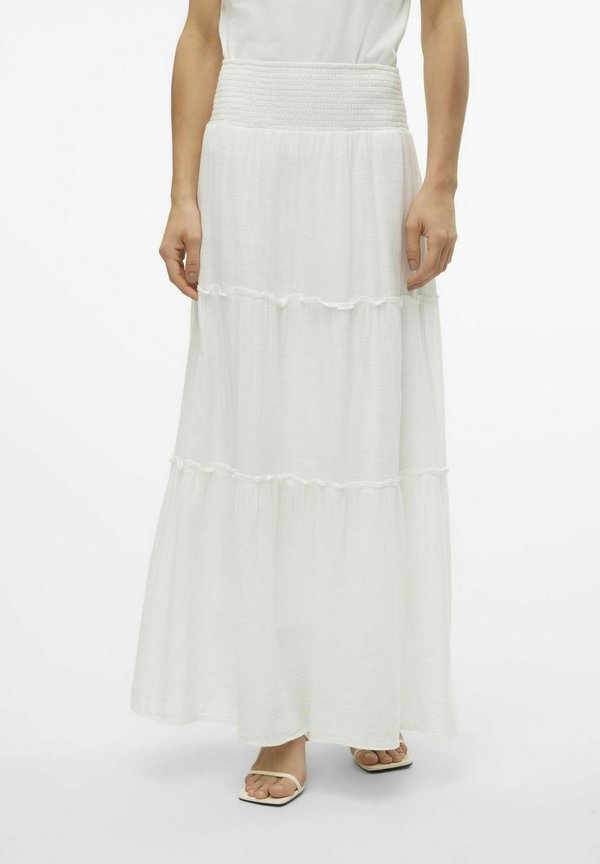 Vero Moda AWKEELEY High waist Long - Maxi skirt - snow white