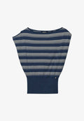 Superdry & Co SUPERDRY DEEP RIB STRIPE BARDOT TOP.. - Print T-shirt - standard navy stripe