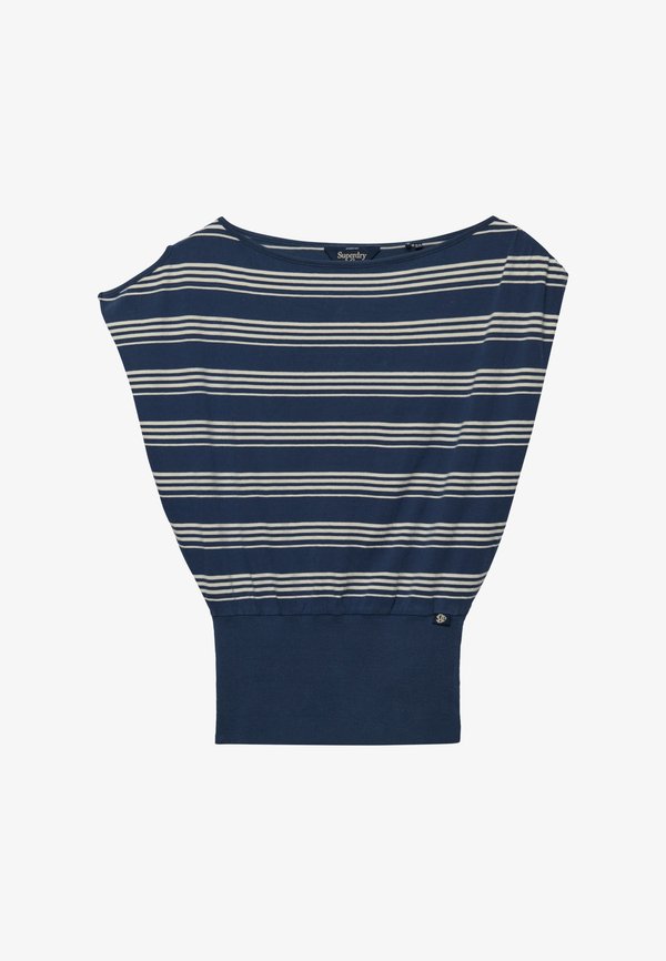 Superdry & Co SUPERDRY DEEP RIB STRIPE BARDOT TOP.. - Print T-shirt - standard navy stripe