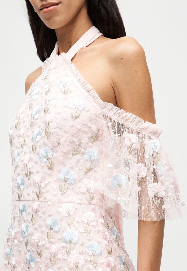 Needle & Thread DANDELION DITSY HALTER NECK MICRO MINI DRESS