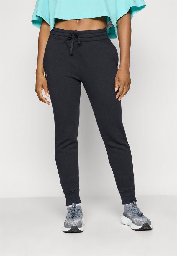 Under Armour RIVAL FLEECE - Tracksuit bottoms - black/white