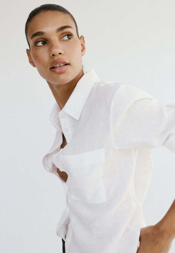 Mango ADULT - Button-down blouse - white