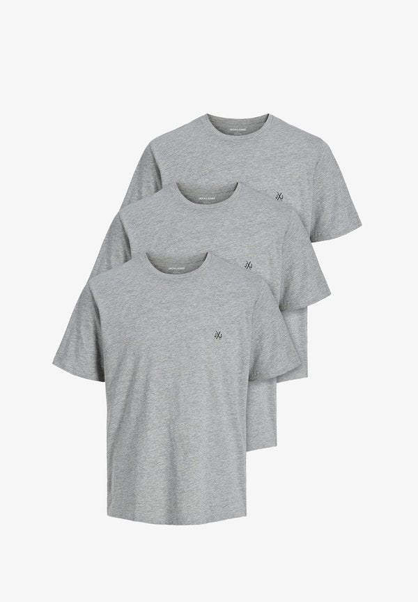 Jack & Jones 3ER PACK  - Basic T-shirt - grey