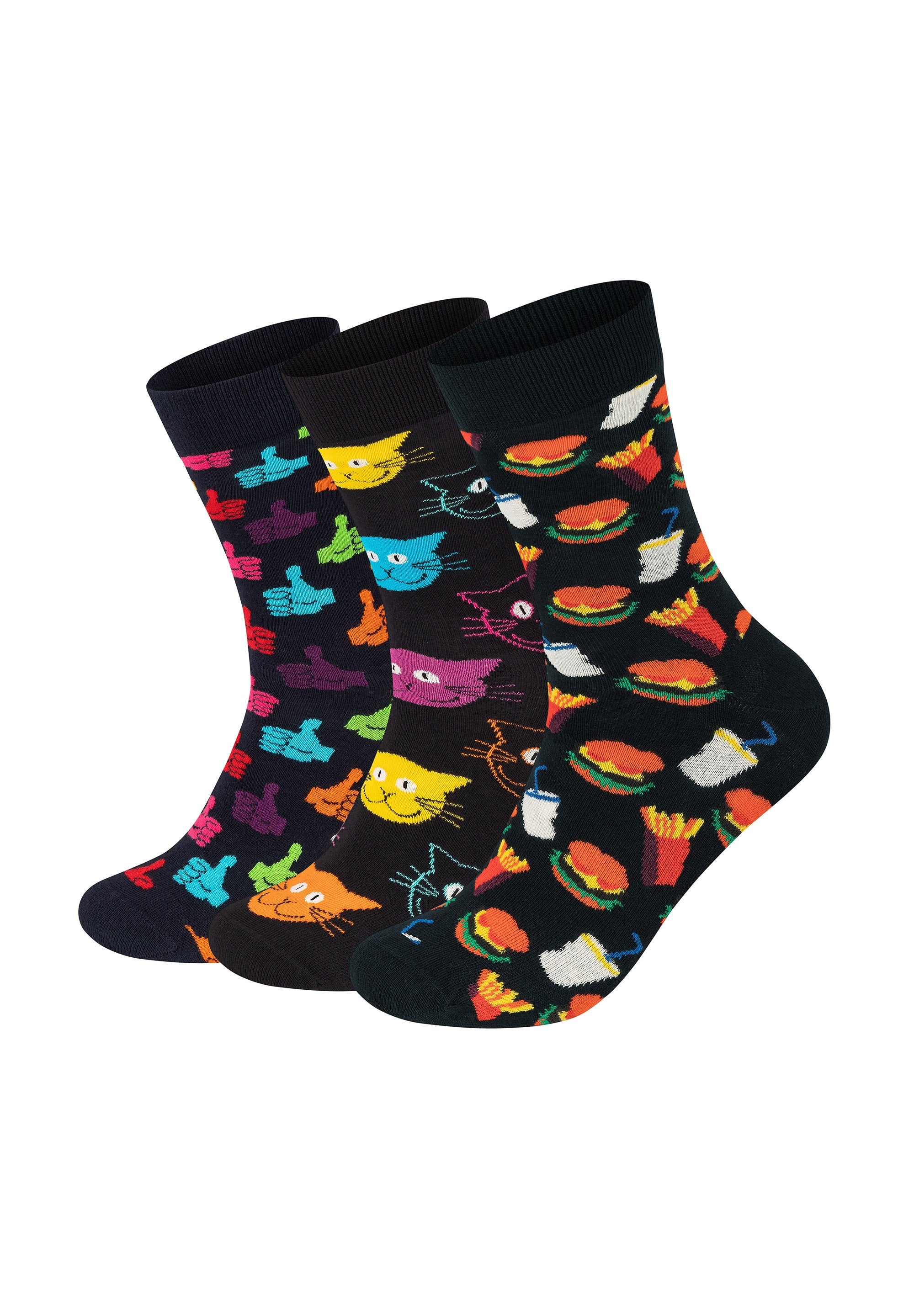 Happy Socks HAMBURGER-DOG-THUMBS UP 3 PACK