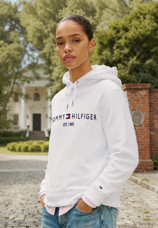 Tommy Hilfiger HILFIGER HOODIE  - Hoodie - white