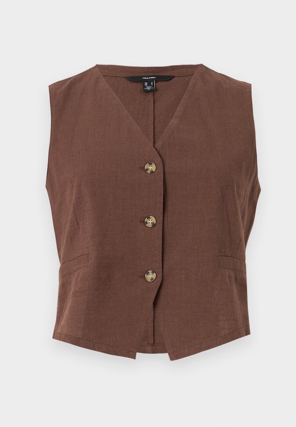 Vero Moda Waist VMCAIA - Waistcoat - chocolate martini
