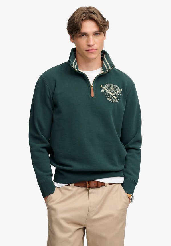 Superdry & Co SUPERDRY GOTHIC VARSITY HALF ZIP SWEATSHIRT.. - Sweatshirt - enamel green