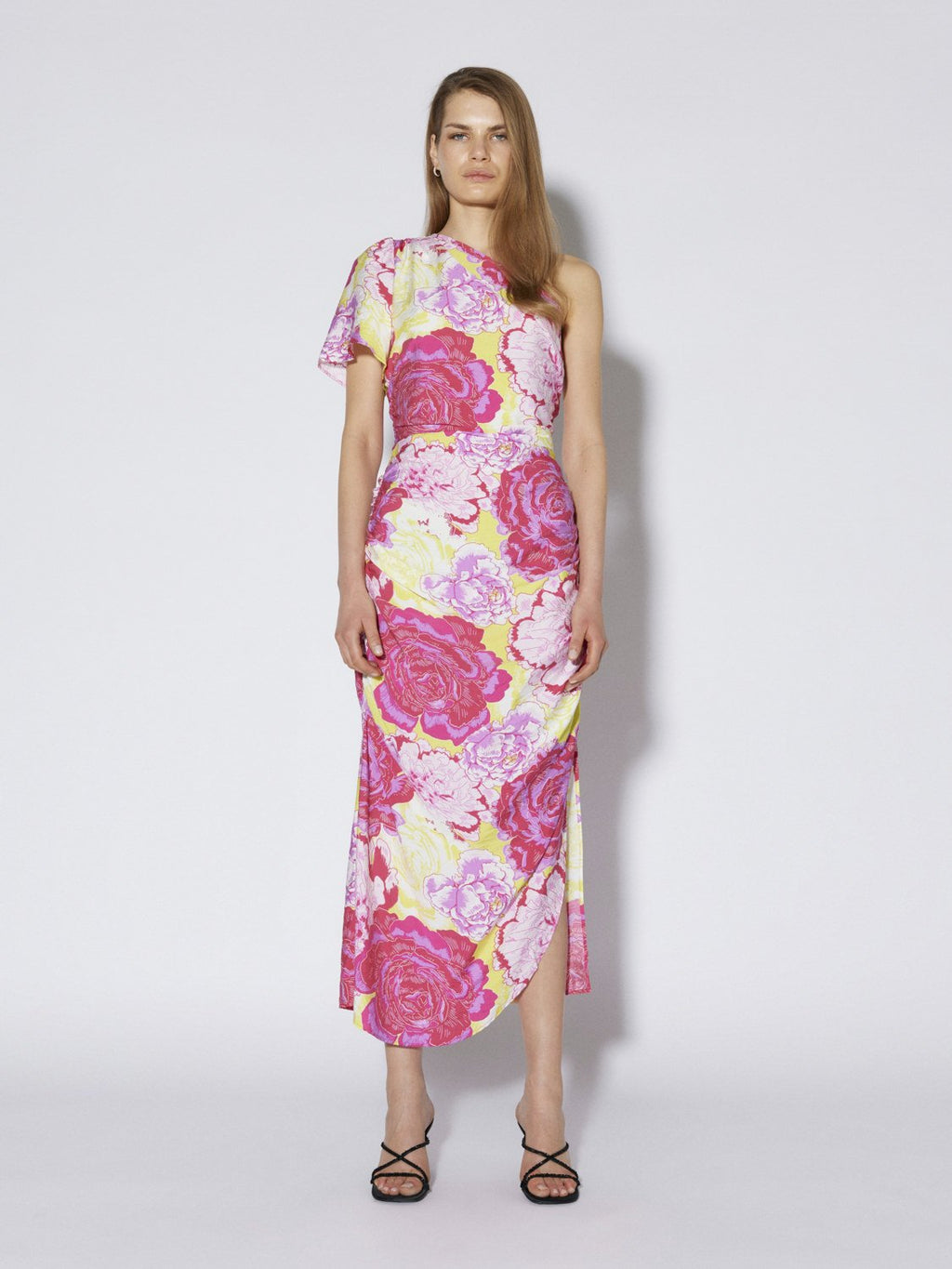 SOMETHINGNEW FLORA ONE SHOULDER DRESS