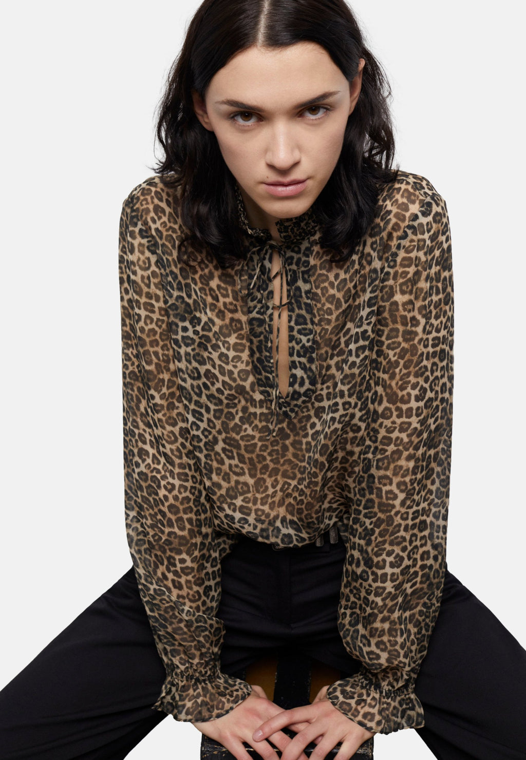 The Kooples COL MONTANT MOTIFS LÉOPARD