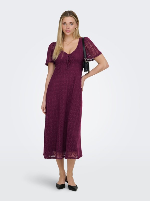 ONLY ONLDANIELLA Short - Day dress - mauve wine