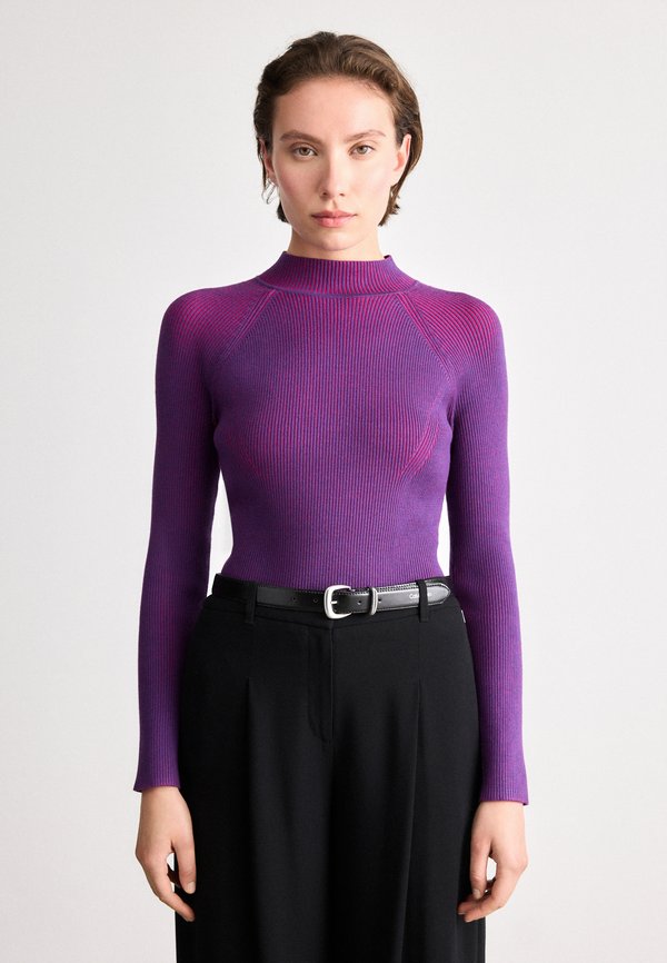 Calvin Klein Jeans SNOWY PLAITED LONG SLEEVE  - Jumper - acai/purple