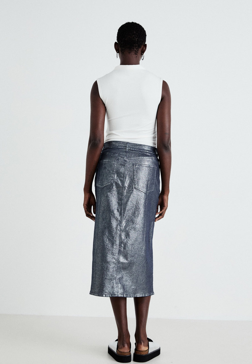 GAP MIDI SKIRT SHINE