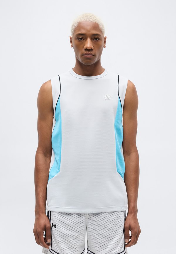Under Armour HOOPS TRAINING TANK - Top - distant gray/fresco blue/white