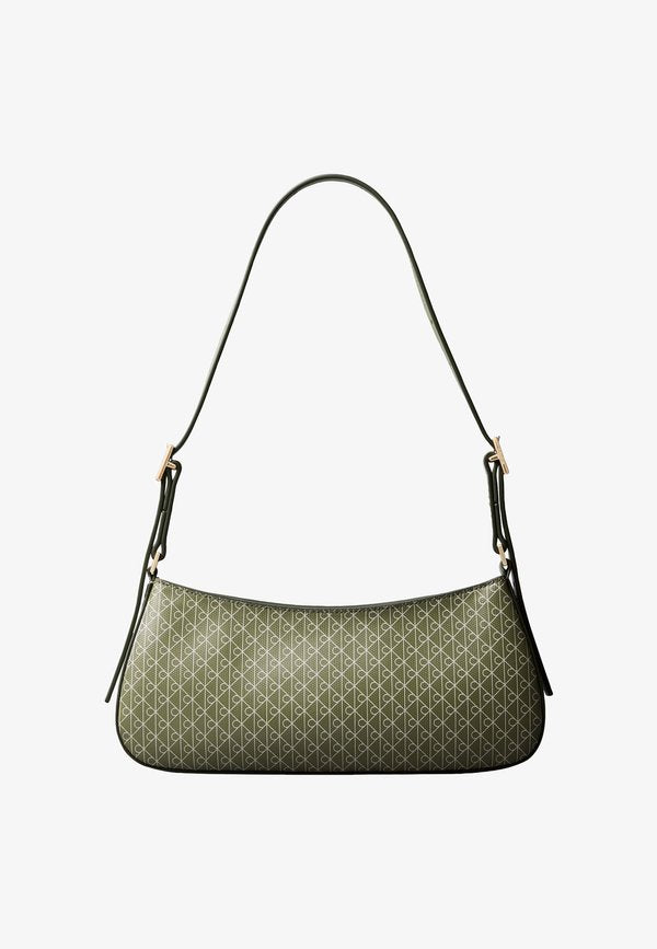 Calvin Klein EMBLEM SMALL SHOULDER - Handbag - olivine