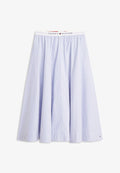Tommy Hilfiger LOGO WAISTBAND MIDI A-LINE SKIRT - A-line skirt - misty lazuli blue