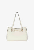 Guess CAMELIA 3 COMPARTMENT TOTE - Handbag - cream white