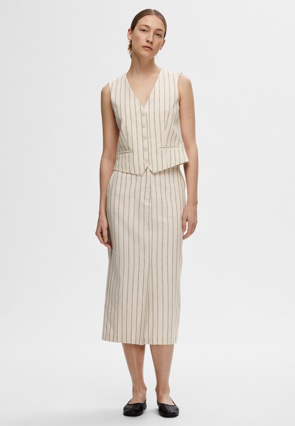 Selected Midi pinstripe