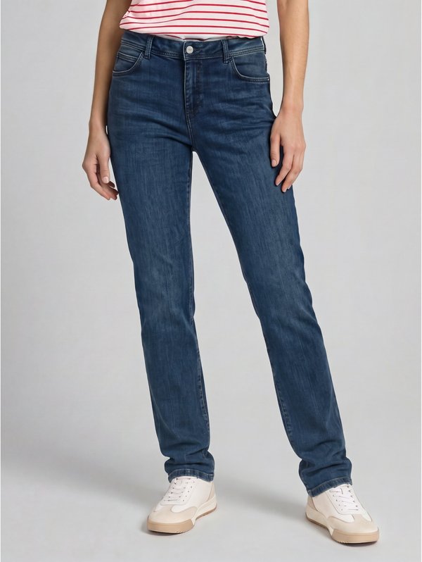 TOM TAILOR ALEXA STRAIGHT - Jeans Skinny Fit - dark stone wash denim