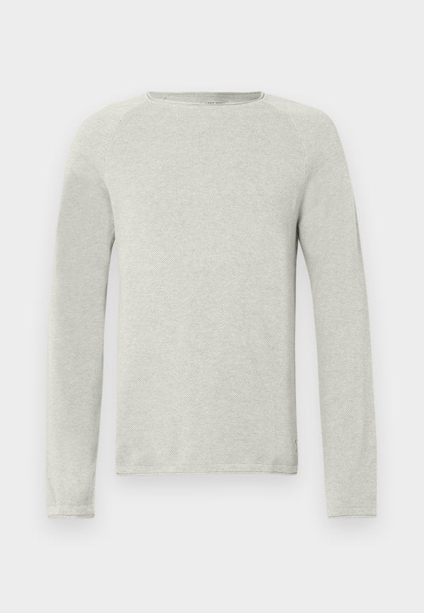 Jack & Jones JJEHILL KNIT CREW NECK NOOS - Jumper - oatmeal melange