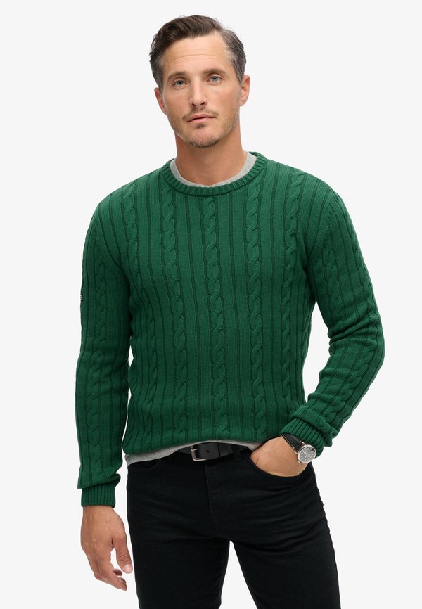 Superdry & Co CLASSIC CABLE CREW - Jumper - forest green