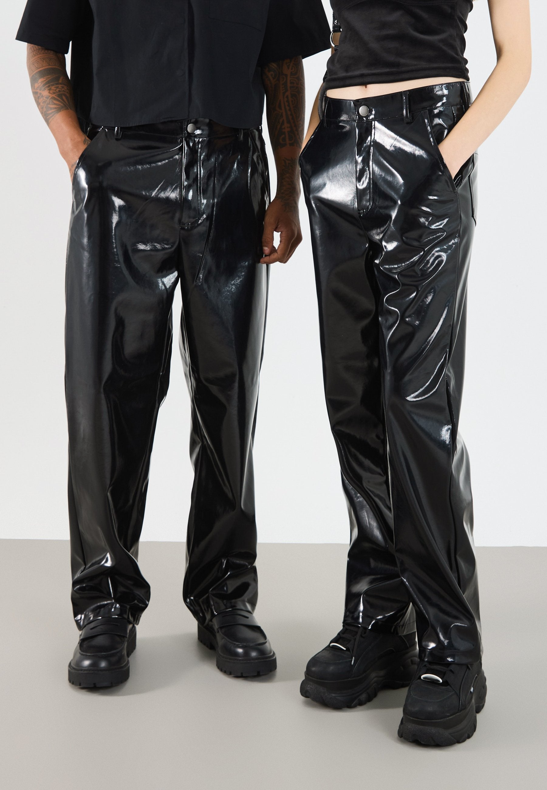 YOURTURN UNISEX GLOSSY PARTY TROUSERS