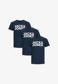 Jack & Jones 3 PACK - Print T-shirt - navy blazer