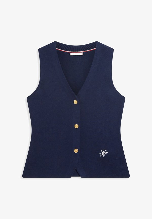 Tommy Hilfiger PREMIUM KNIT SLIM V-NECK SWEATER VEST - Waistcoat - dark night navy