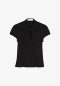 Bershka SHORT SLEEVE QIPAO SHIRT - Blouse - black