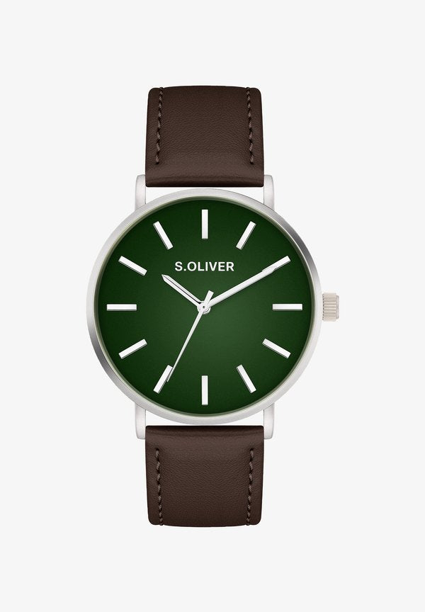 s.Oliver BASIC LEATHER - Watch - braun