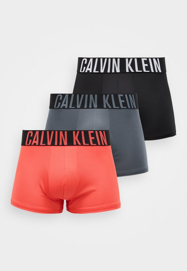 Calvin Klein Underwear TRUNK 3 PACK INTENSE POWER MICROFIBER - Trunks - black/turbulence/vermillion brown