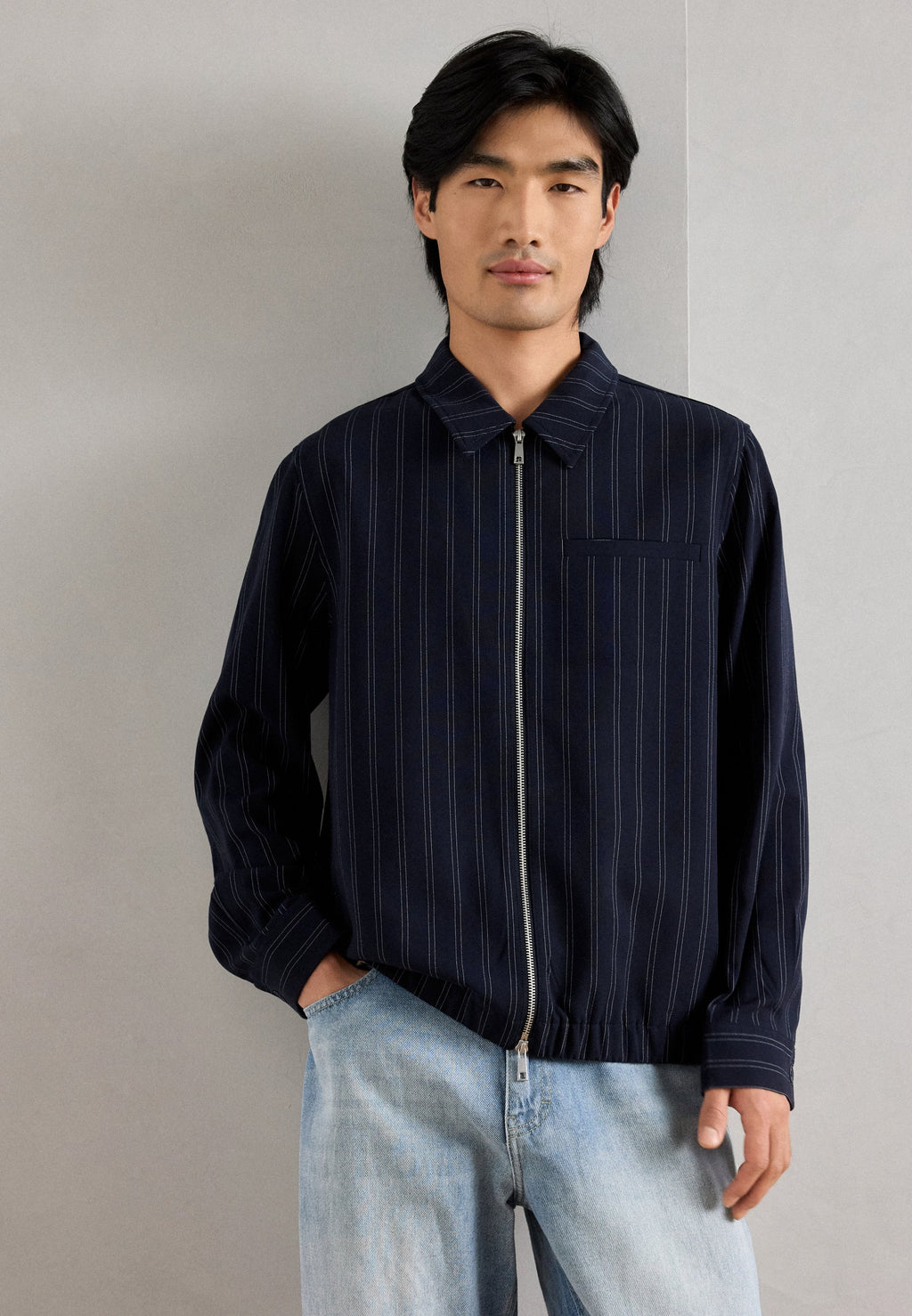 PINSTRIPED OVERSHIRT Media 3