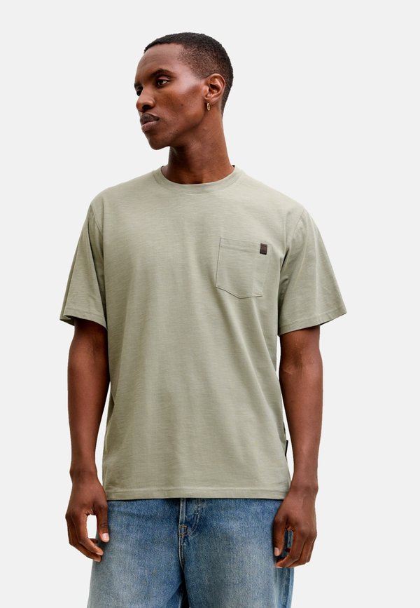 Jack & Jones JJEDOVER SLUB TEE SS NOOS - Basic T-shirt - grün