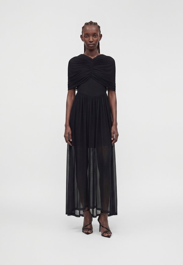 Vero Moda VMROSETTA CAPE DETAIL MAXI DRESS JRS EXP - Maxi dress - black
