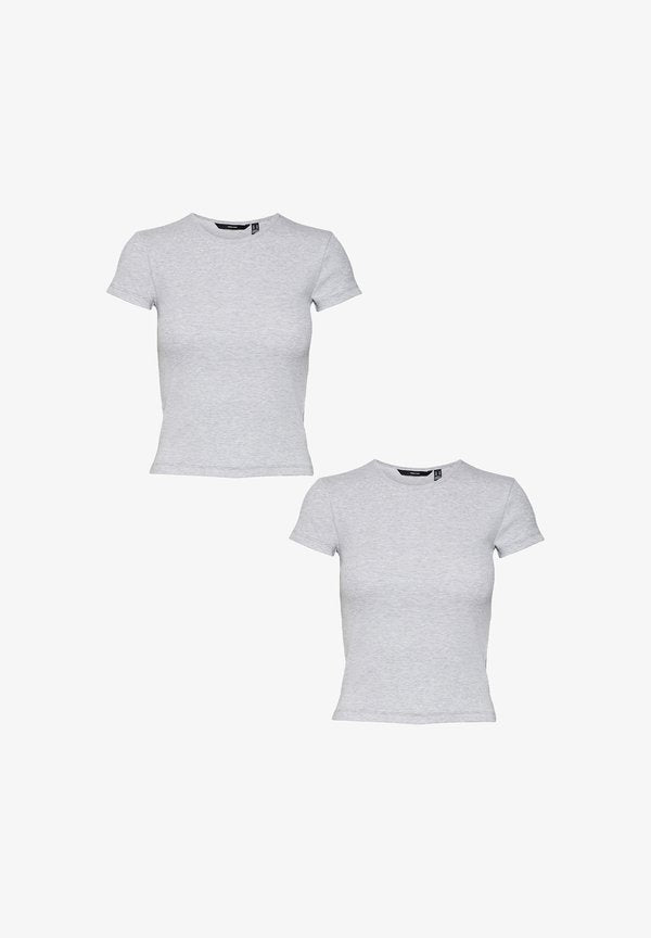 Vero Moda 2ER-SET RUNDHALS KURZARM  - Basic T-shirt - grau
