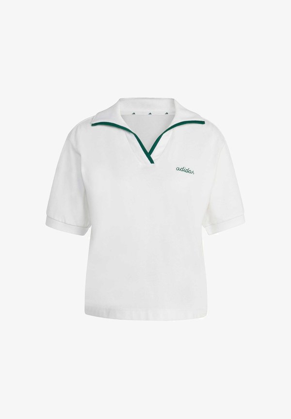 adidas Sportswear SEASONAL ESSENTIALS POP WITH EMBROIDERED GRAPHIC - Polo shirt - white   collegiate green