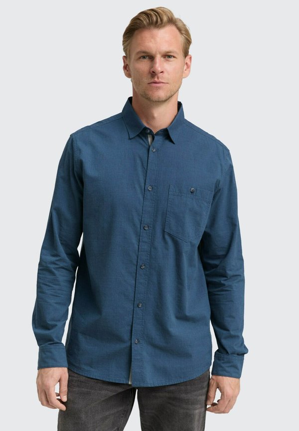 TOM TAILOR MIT BRUSTTASCHE - Shirt - teal/navy horizontal structure