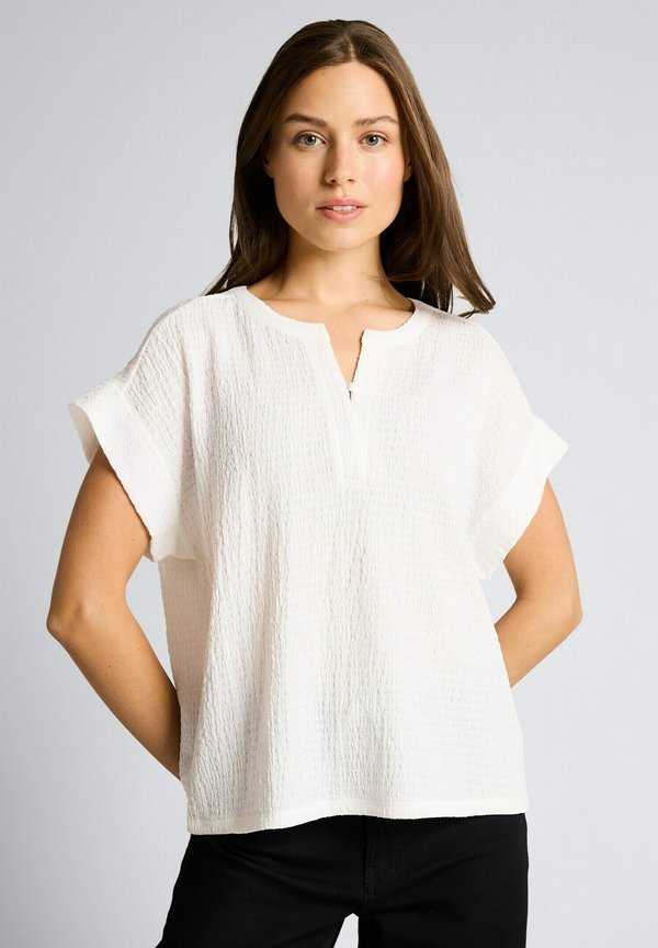 TOM TAILOR TOM TAILOR T-SHIRT CRINKLE T-SHIRT - Blouse - whisper white