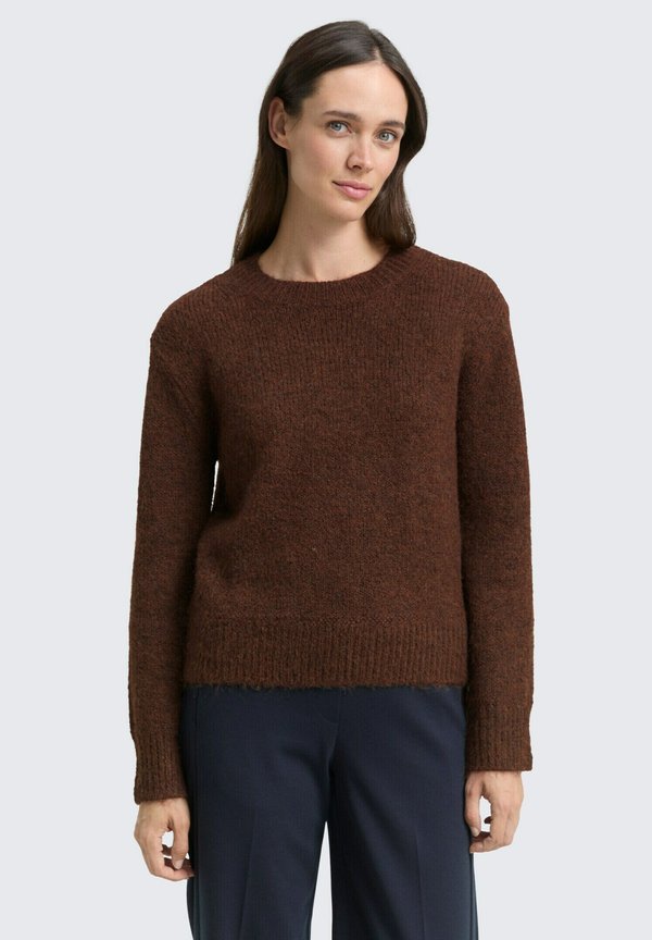 TOM TAILOR Jumper - dark pecan brown melange