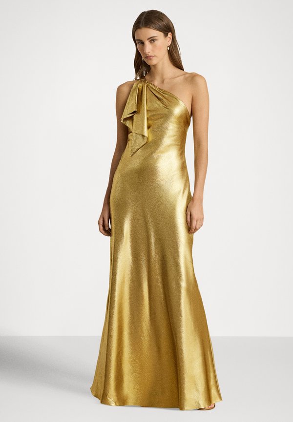 Lauren Ralph Lauren METALLIC CHARMEUSE ONE SHOULDER GOWN