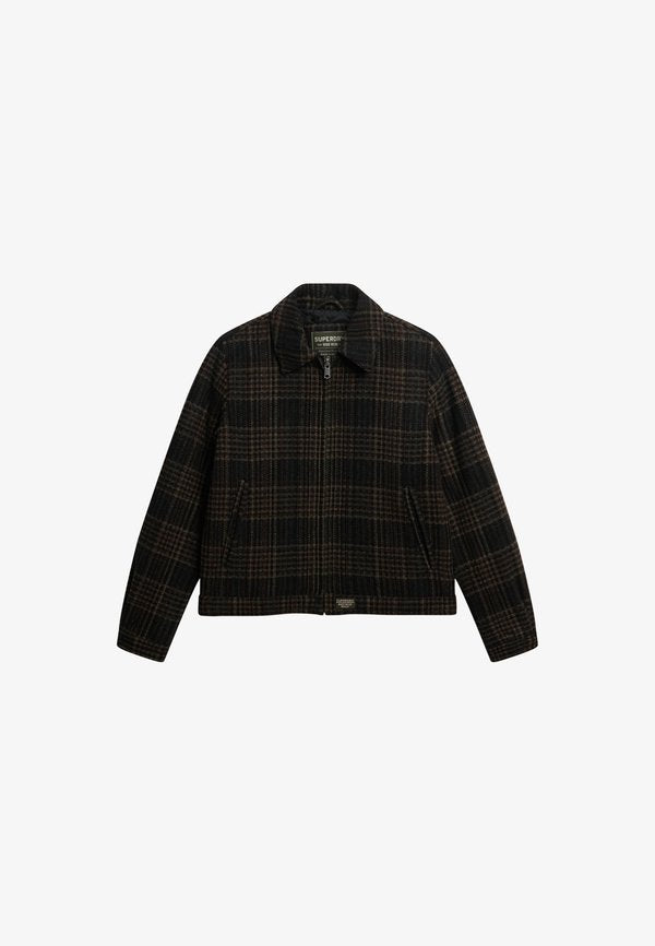 Superdry & Co CHECKED RANCH QUILTED - Light jacket - mercantile brown check