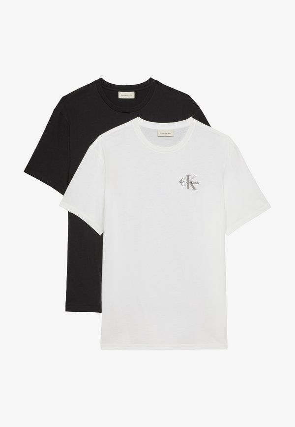 Calvin Klein Jeans CLASSIC MICRO MONOLOGO 2 PACK - Basic T-shirt - black/bright white