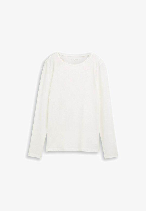 TOM TAILOR BASIC - Long sleeved top - whisper white