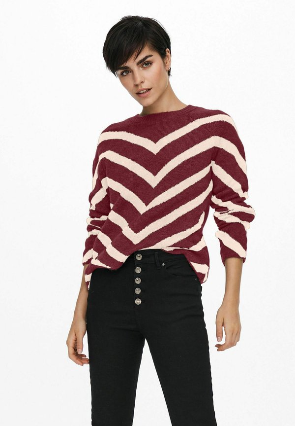 ONLY ONLELIZA L/S PULLOVER KNT NOOS - Jumper - zinfandel