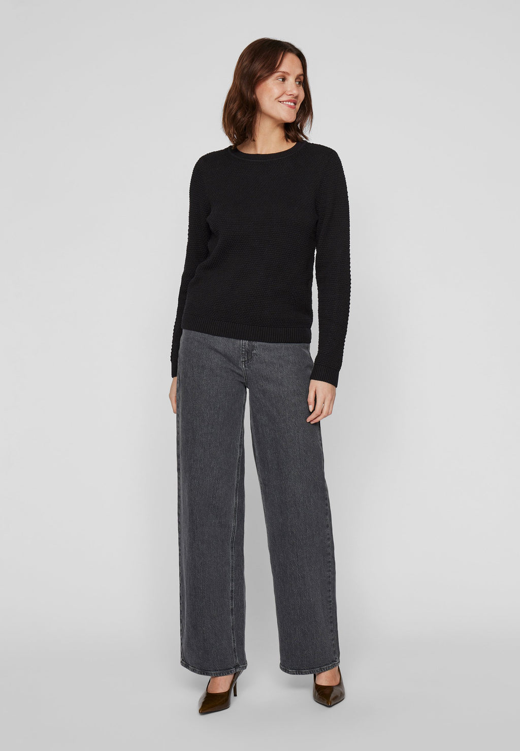 VILA VIDALO O-NECK L/S KNIT TOP- NOOS